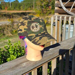 Ladies Camo Peace BLING Hat NEW No Tags